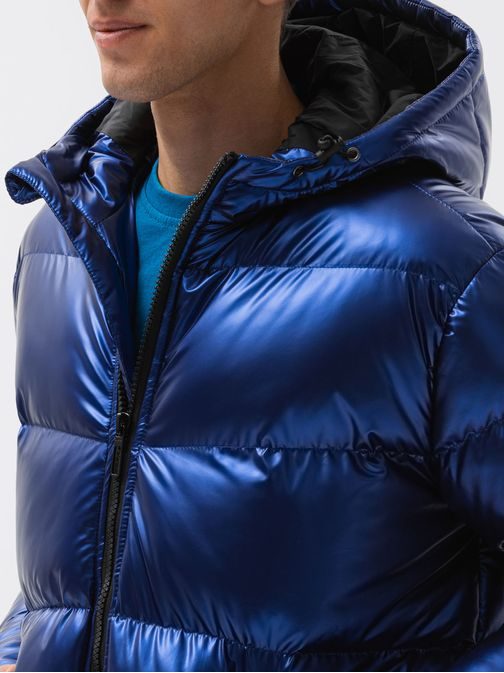 Trendová modrá bunda na zimu C463