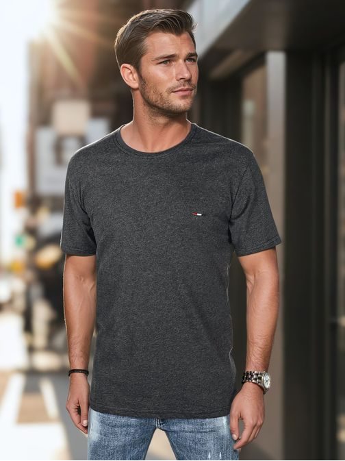 Trendy grafitové tričko s krátkym rukávom a s logom