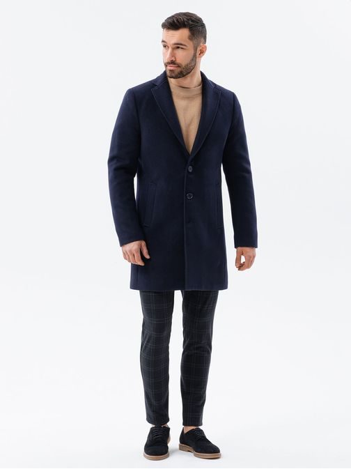 Granátový elegantný kabát C536
