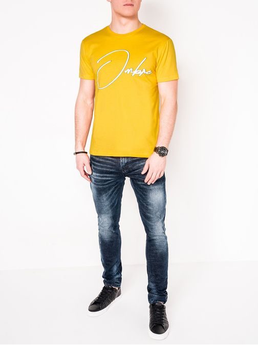 Jednoduché "OMBRE" tričko žlté s989
