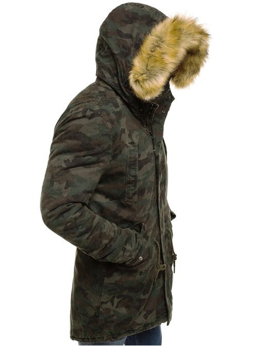 Army parka v tmavom maskáči AK-CLUB YL001