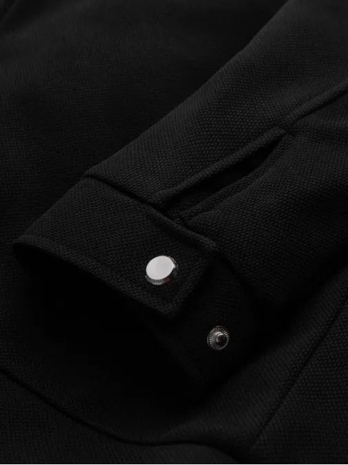 Trendy čierna motorkárska bunda V2 JALP-0157