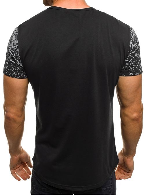 Štýlové čierne tričko s výrazným nápisom J.STYLE SS181