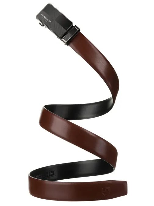 Elegantný hnedý kožený opasok Peterson