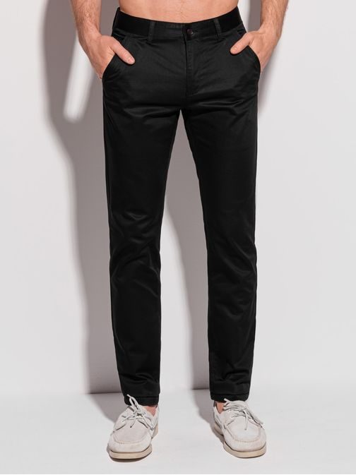 Čierne elegantné chinos nohavice P1339