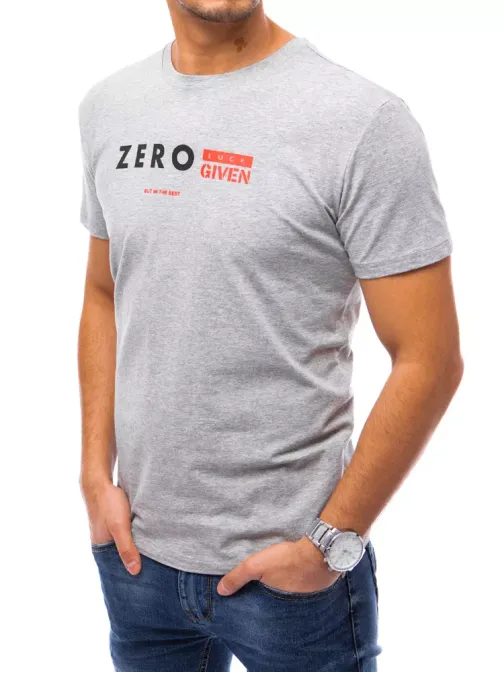 Sivé pánske tričko s nápisom ZERO