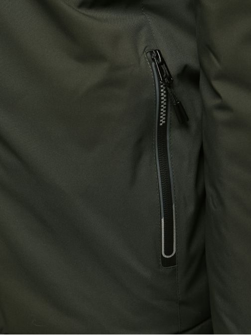 Jedinečná zelená zimná bunda s kapucňou