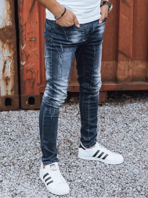 Modré trendy jeansy pre mužov