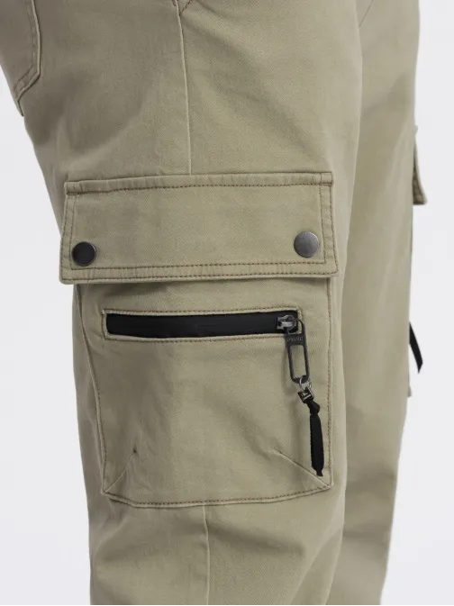 Trendové khaki joggery V1 PAJO-0125