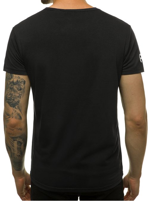 Atraktívne čierne tričko s potlačou JS/SS10903Z