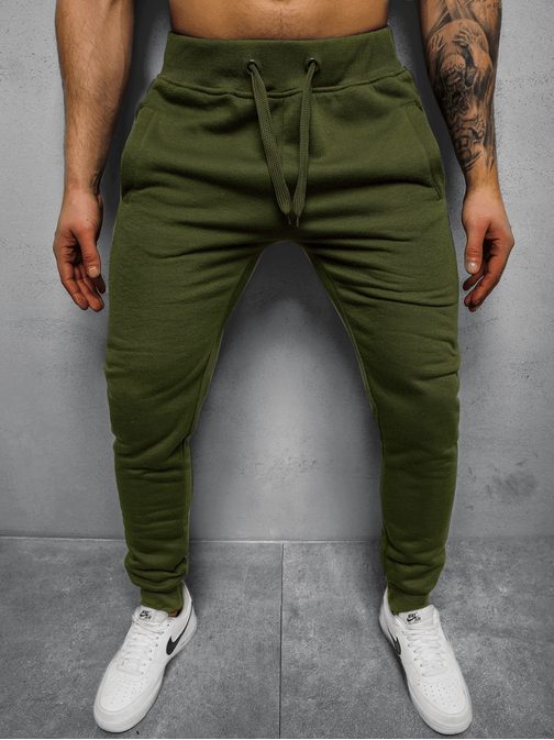 Jednoduché khaki tepláky JS/XW01Z