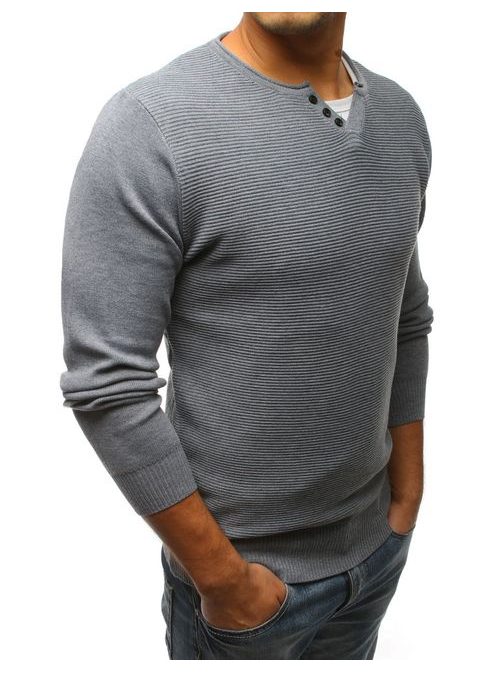 Elegantný pánsky šedý sveter
