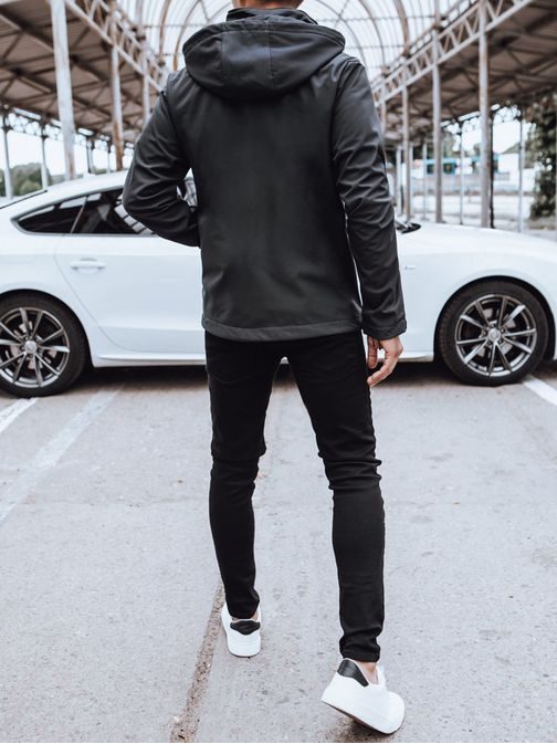 Výrazná softshellová bunda v grafitovej farbe