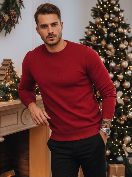 Elegantný sveter v bordovej farbe