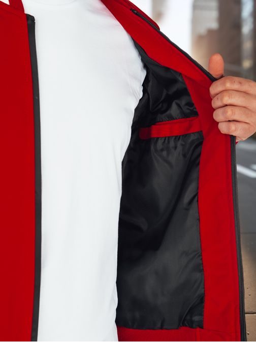 Módna červená bomber bunda