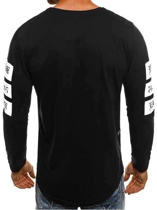 Potlačené čierne tričko ATHLETIC 1167