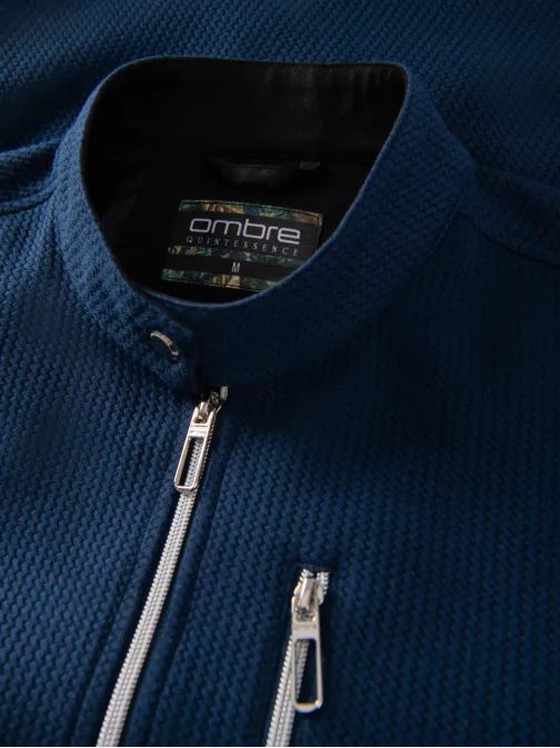 Tmavomodrá pánska bunda so stojáčikom V1 JANP-0229