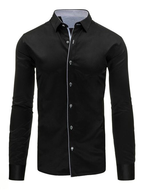Trendy pánska čierna košeľa