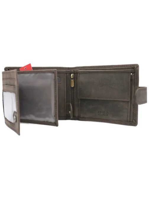 Hnedá kožená pánska peňaženka s prackou