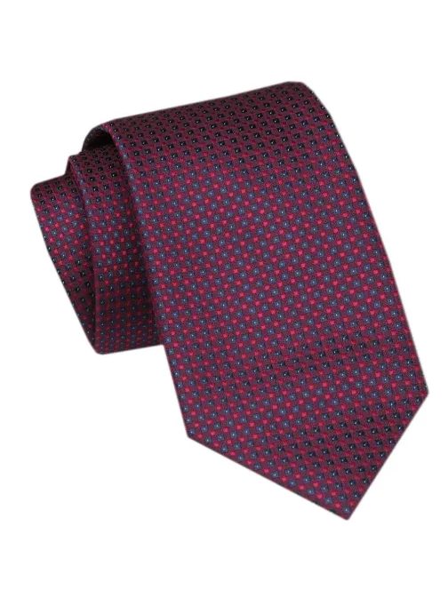 Trendy vzorovaná kravata v bordovej farbe