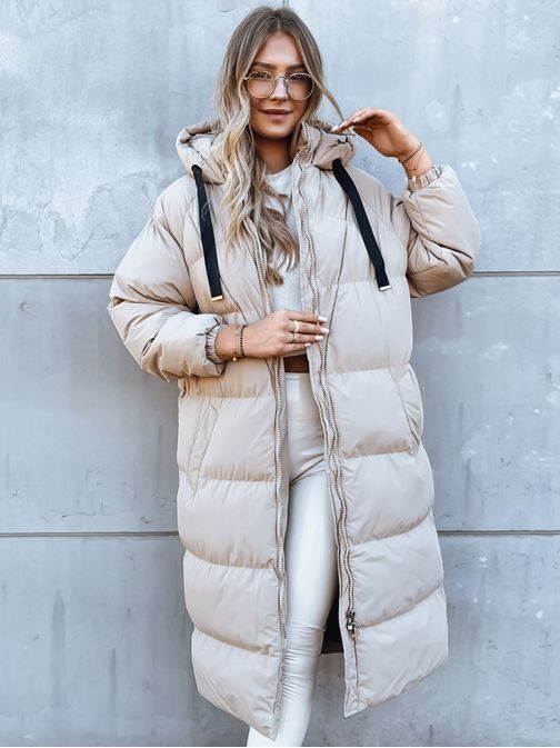 Jedinečná dámska béžová zimná bunda Cozyseason
