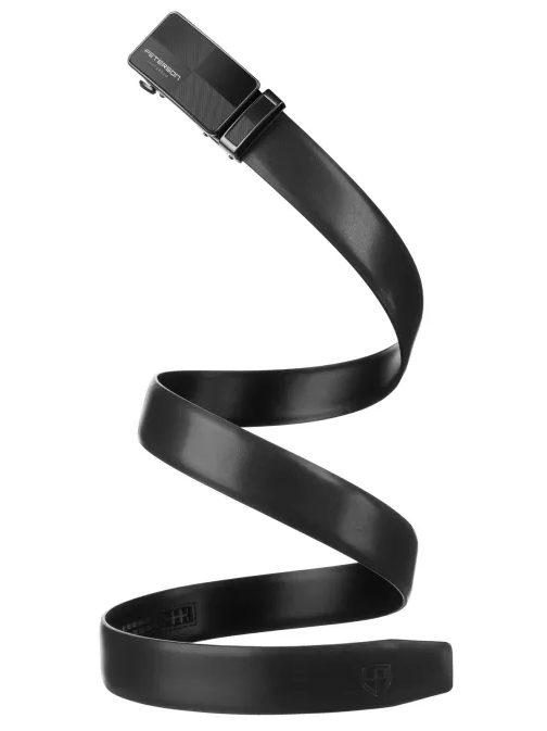 Elegantný čierny kožený opasok Peterson