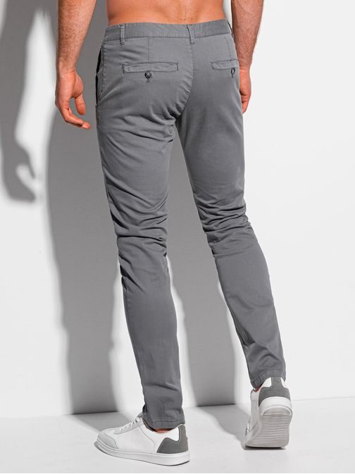 Elegantné tmavo-šedé chinos nohavice P1090