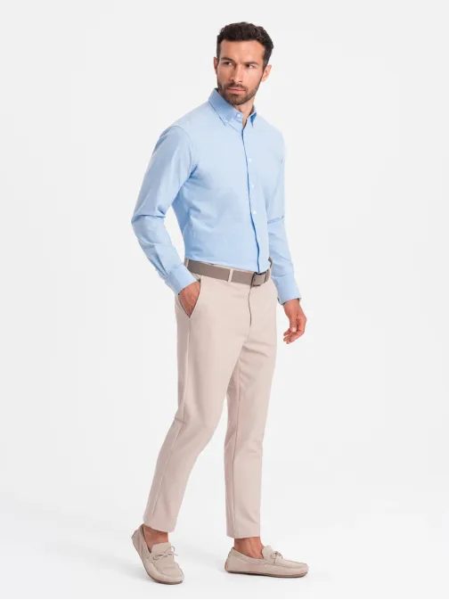 Elegantná svetlo modrá košeľa oxford V2 OM0114