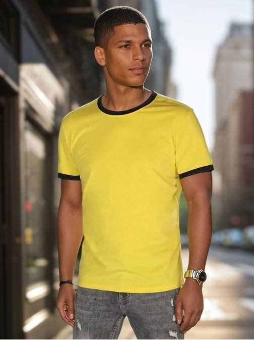 Pohodlné žlté pánske tričko