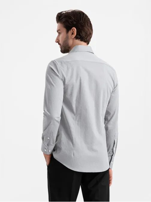 Módna šedá  slim-fit košeľa V2 SHCS-0175