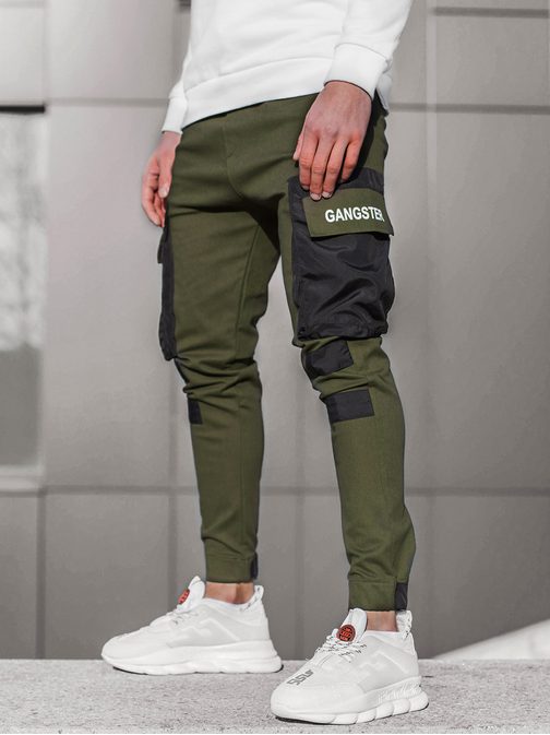 Štýlové khaki joggery G/11131