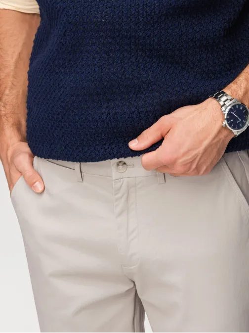 Pánske béžové chinos nohavice V2 PACP-0293