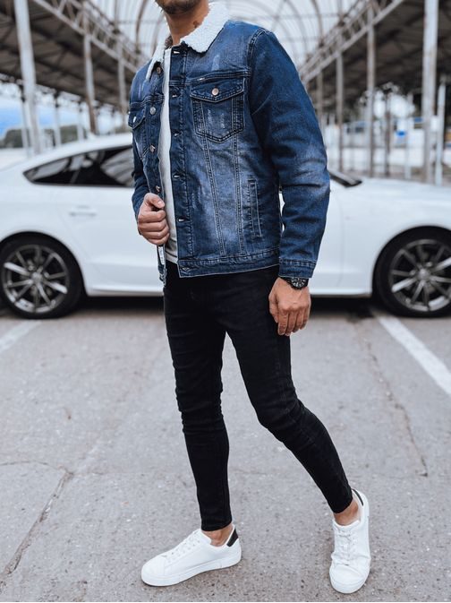 Originálna modrá prechodná rifľová bunda