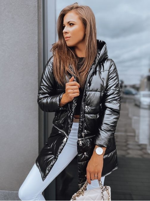Neobyčajná dámska bunda Shanee Premium v čiernej farbe