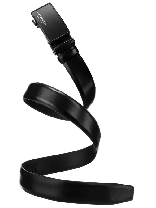 Módny čierny kožený pánsky opasok Peterson