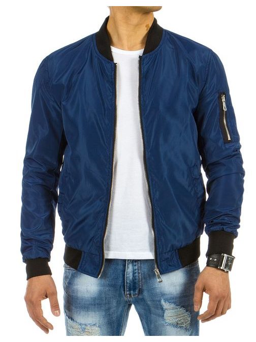 Trendy modrá bomber bunda