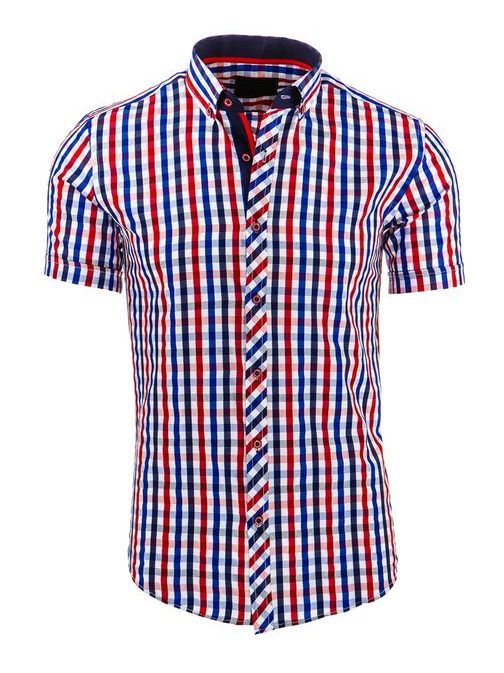Jedinečná červeno-modrá károvaná košeľa