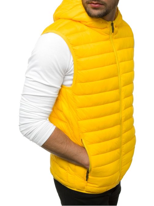 Štýlová žltá vesta s kapucňou JS/LY36