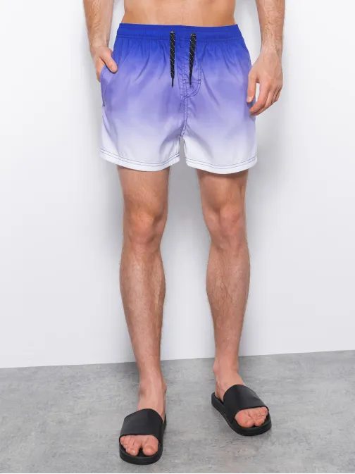 Veselé modro-biele tieňované plavky W318