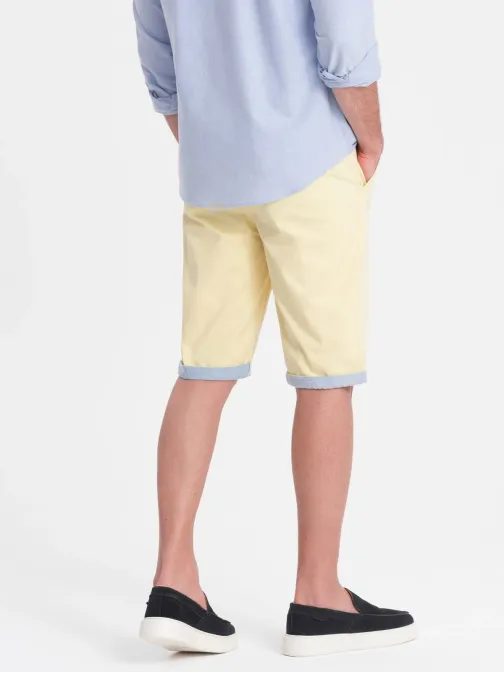 Žlté chinos kraťasy s lemom V7 W421