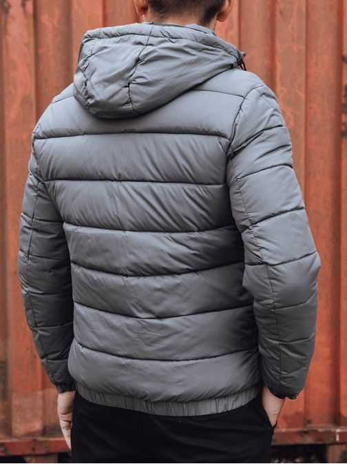 Trendová prešívaná šedá pánska bunda