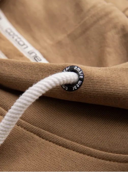 Módna hnedá mikina s kapucňou SSBN-0270