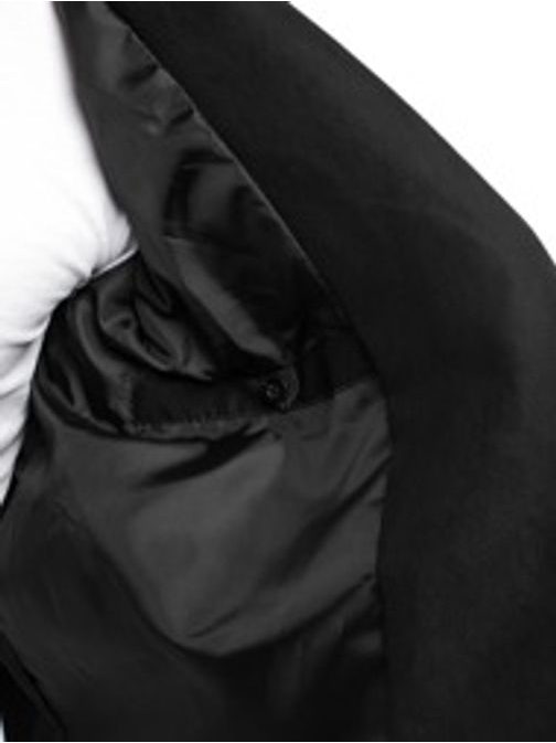 Čierna trendy bunda so zipsami NATURE 5035/18