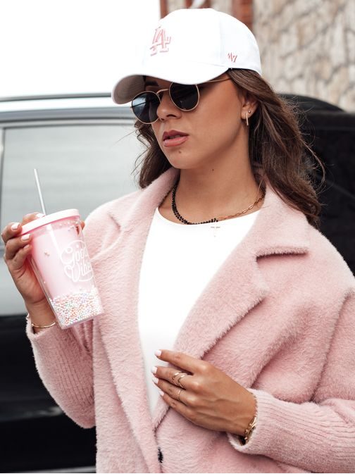 Neobyčajný ružový dámsky kabát Ala Alpaka Rita II