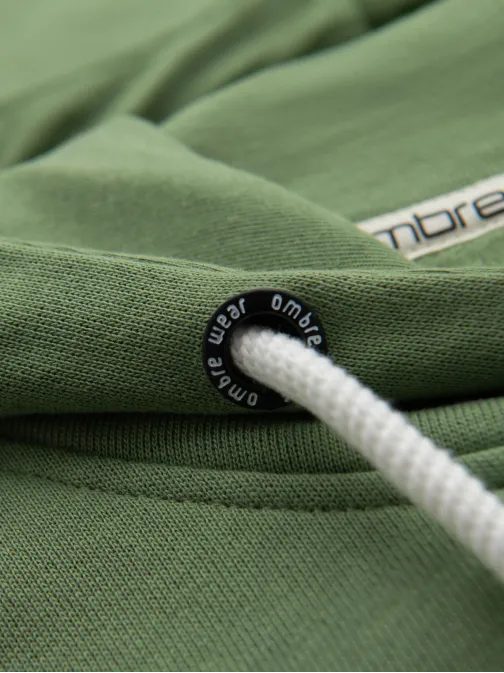 Módna zelená mikina s kapucňou SSBN-0270