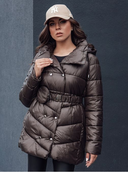 Trendová mokka prešívaná dámska bunda Bloom