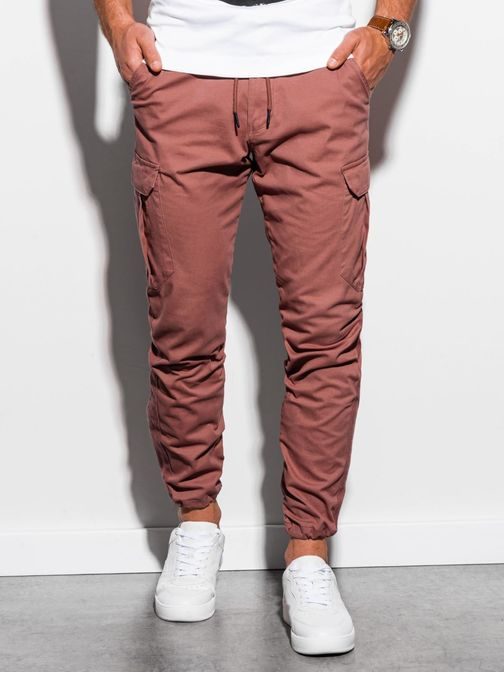 Štýlové nohavice v tehlovej farbe P893