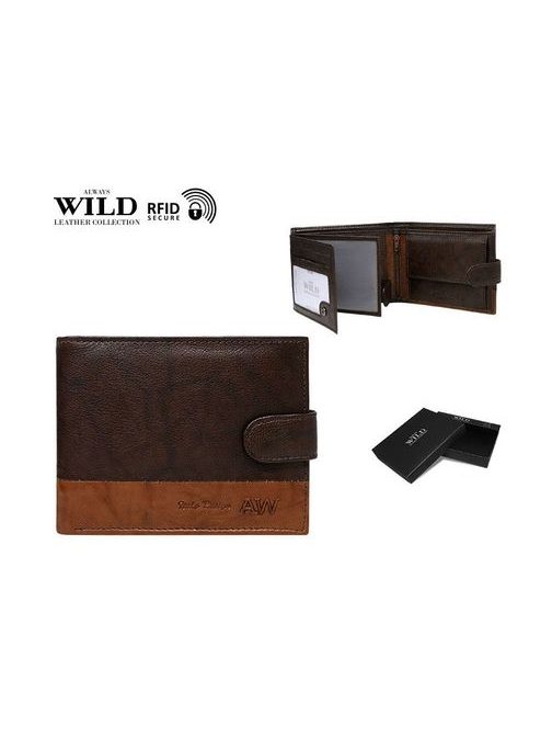 Dvojfarebná hnedá pánska peňaženka WILD