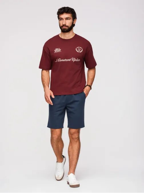 Úpletové tmavo modré pánske kraťasy  V3 SRSK-0124