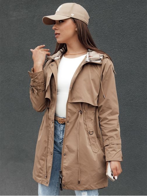 Dámska parka v tmavo béžovej farbe Fashlove